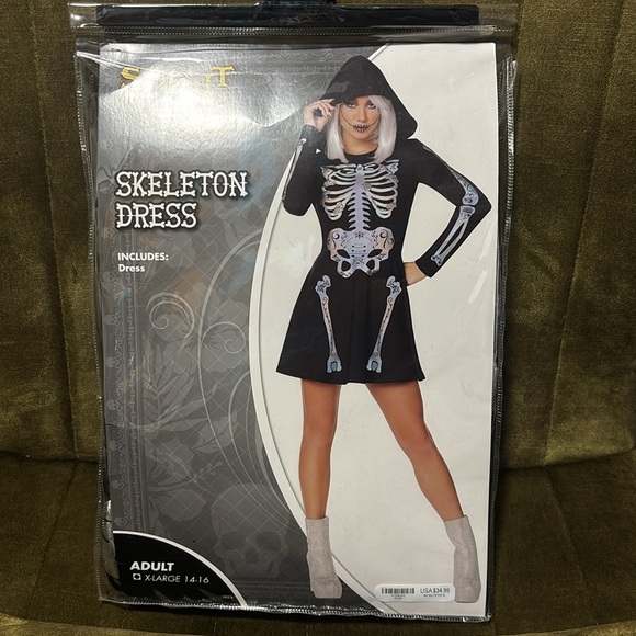 Spirit Black Skeleton Dress with Colorful Accents - Picture 4 of 5